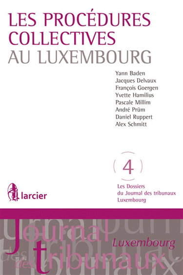 Couverture de Les procédures collectives au Luxembourg