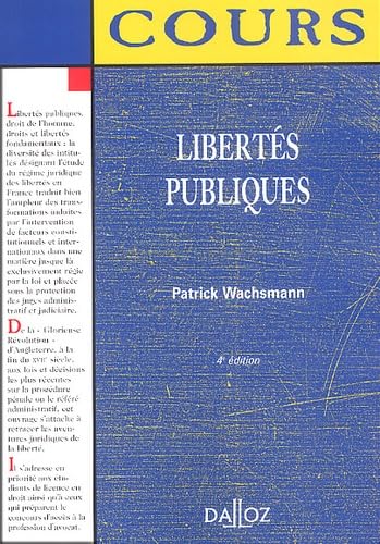 Couverture de Libertés publiques