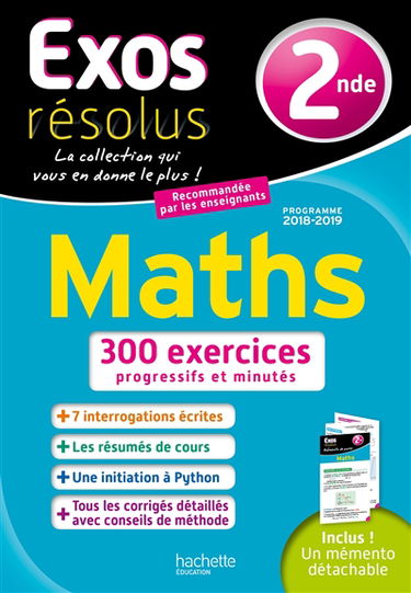 Maths 2de : programme 2018-2019