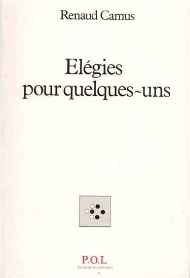 Elégies pour quelques-uns
