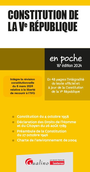 Couverture de Constitution de la Ve République : en 48 pages l'intégralité du texte officiel et à jour de la Constitution de la Ve République : 2024 par Collectif