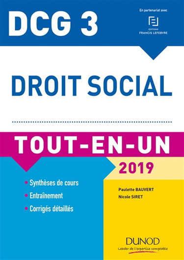 Droit social, DCG 3 : tout-en-un : 2019