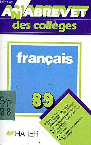 Couverture de Annabrevet.1989. brevet des collèges français / brevet [des collèges] / français