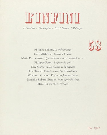 Couverture de L'Infini par Collectifs