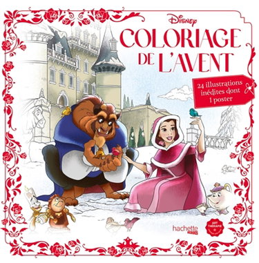 Couverture de Coloriage de l'Avent Disney : 24 illustrations inédites dont 1 poster !