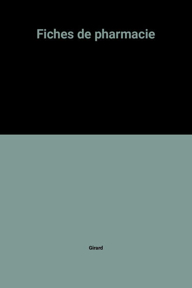 Fiches de pharmacie : Diplôme d'état d'infirmière