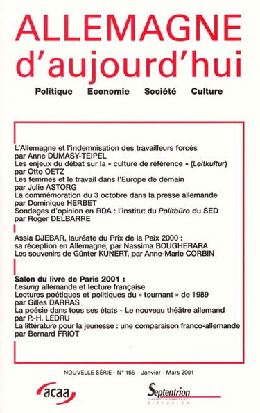 Allemagne d'aujourd'hui, n° 155