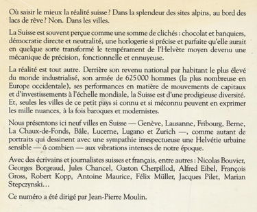 Autrement, hors série n° 25. Des villes en Suisse