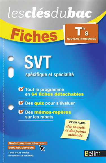 SVT, spécifique et spécialité, terminale S : nouveau programme