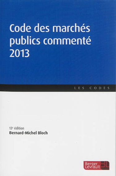 Code des marchés publics commenté 2013