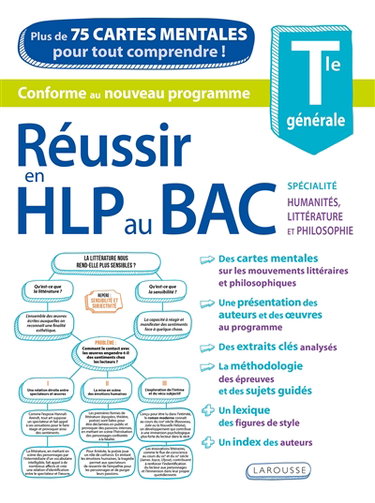 Couverture de Réussir en HLP au bac, terminale générale, spécialité humanités, littérature et philosophie : plus de 75 cartes mentales pour tout comprendre ! : conforme au nouveau programme
