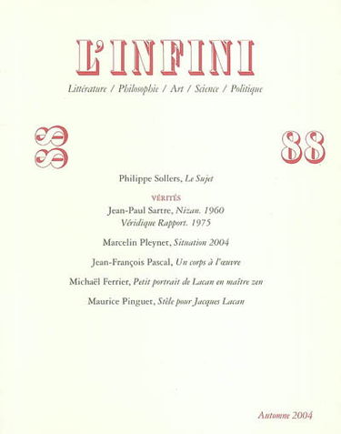 Infini (L'), n° 88