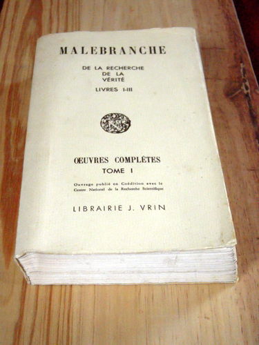 Oeuvres complètes. Vol. 1. De la recherche de la vérité : livres 1-3