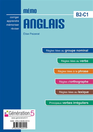 Mémo anglais : B2-C1