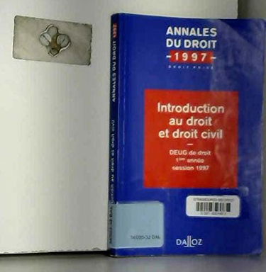 Introduction au droit et droit civil : DEUG de droit 1re année session 1997