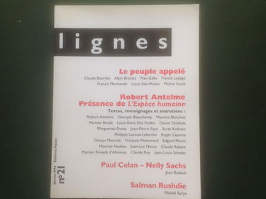 Lignes, n° 21. La Droite, le retour. Robert Anselme, présence de L'Espèce humaine