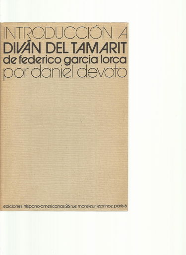 Introducción a "Diván del Tamarit" de Federico García Lorca