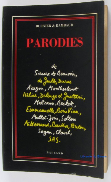 Couverture de Parodies de Simone de Beauvoir, Per Jakez Helias, Marguerite Duras (French Edition)