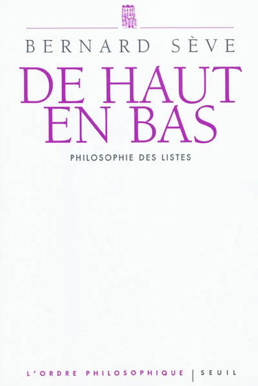 De haut en bas : philosophie des listes