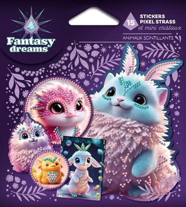 Animaux scintillants : 15 stickers en pixel strass et mini cristaux