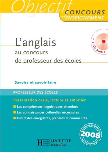 Couverture de L'anglais au concours de professeur des écoles
