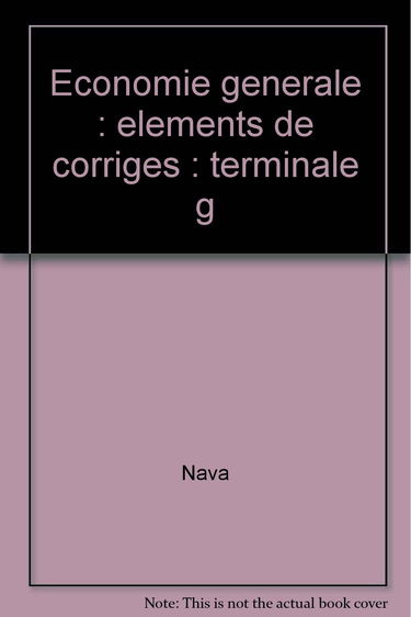 Economie générale, terminale G