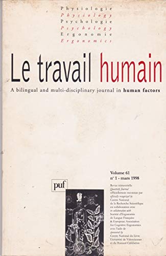 Travail humain, 1998, numéro 1, tome 61