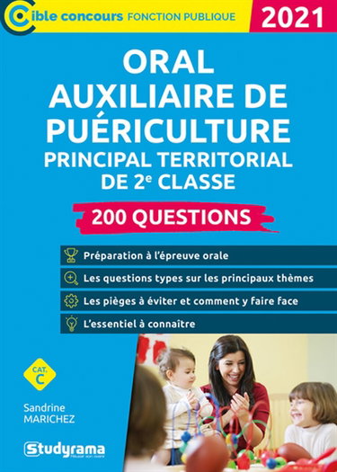 Couverture de Oral auxiliaire de puériculture principal territorial de 2e classe, cat. C : 200 questions : 2021
