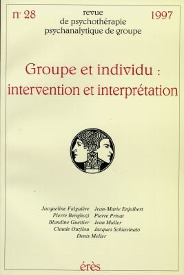 Couverture de Revue de psychothérapie psychanalytique de groupe, n° 2800. Groupe et individu : intervention et interprétation par Collectif