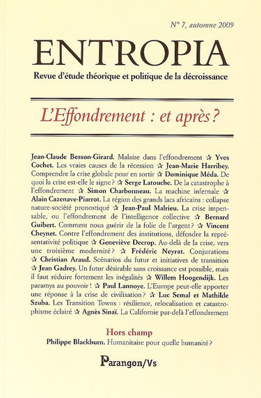 Entropia, n° 7. L'effondrement, et après ?