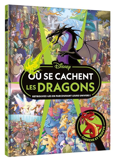 Couverture de Où se cachent les dragons ? : retrouve-les en parcourant leurs univers ! : cherche et trouve