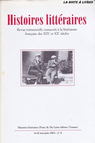 Couverture de Histoires Littéraires revue trimestrielle consacrée à la Littérature Française du XIXème et XXème siècle par Collectif