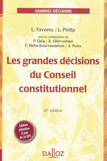 Les grandes décisions du Conseil constitutionnel