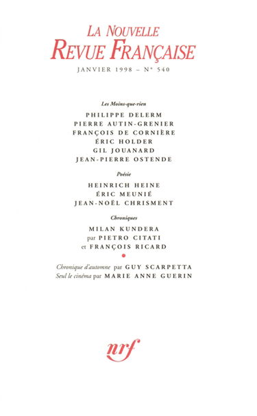 Nouvelle revue française, n° 540