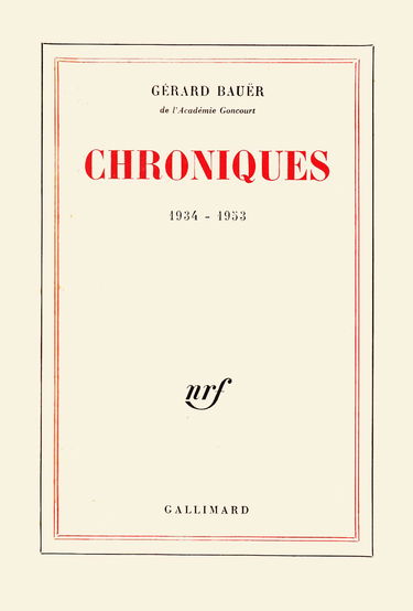 Chroniques 1934 1953
