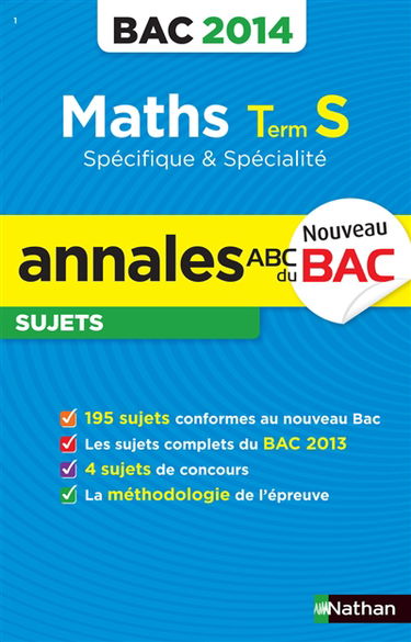 Maths, terminale S spécifique & spécialité : bac 2014