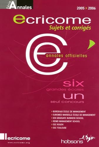 Couverture de Annales Ecricome, concours 2006