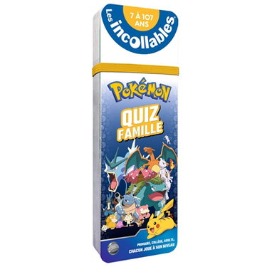 Couverture de Les incollables, Pokémon : quiz famille, 7 à 107 ans : chacun joue à son niveau par Play Bac Éditions