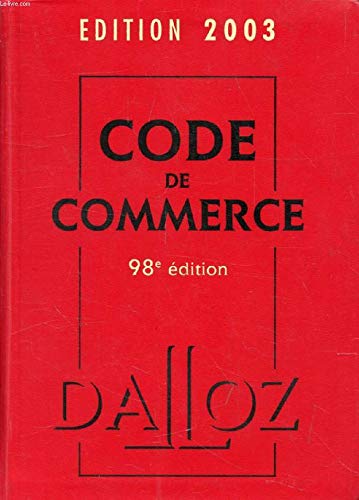 Code de commerce 2003, 98e édition