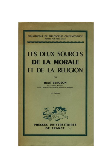 Couverture de Les deux sources de la morale et de la religion / H. Bergson