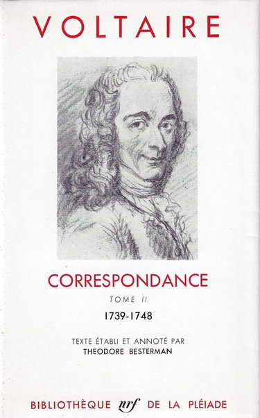 Couverture de Voltaire - Correspondance tome 2 : 1739-1748 - Bibliothèque de la Pléiade par Voltaire