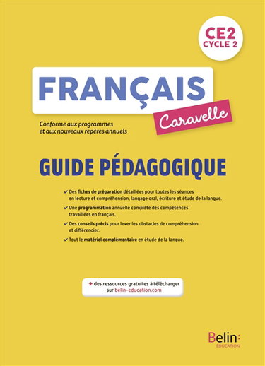 Couverture de Caravelle, français CE2, cycle 2 : guide pédagogique