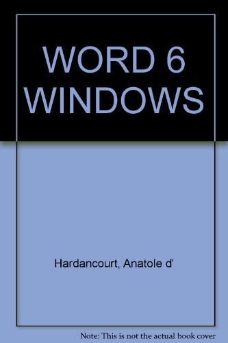 Couverture de Microsoft Word 6 pour Windows, mode d'emploi