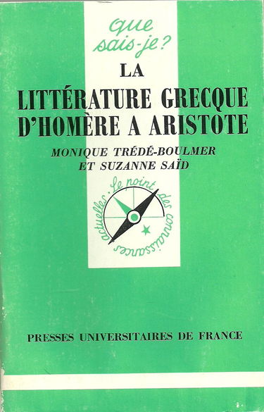 La littérature grecque d'Homère à Aristote