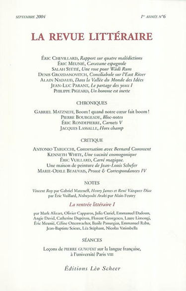 Revue littéraire (La), n° 6 (2004)