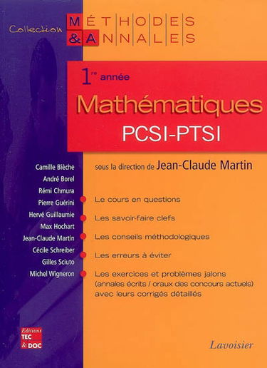 Mathématiques PCSI-PTSI : 1re année