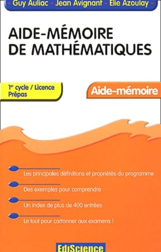 Aide-mémoire de mathématiques: 1er cycle / Licence prépas