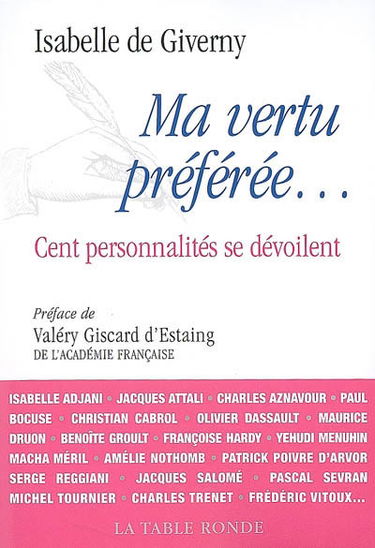 Ma vertu préférée... : cent personnalités se dévoilent