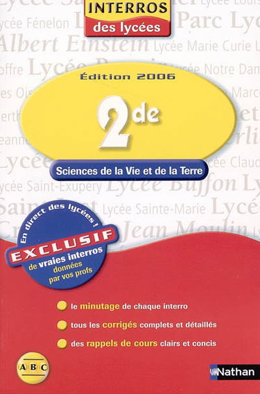 Sciences de la vie et de la terre, 2de