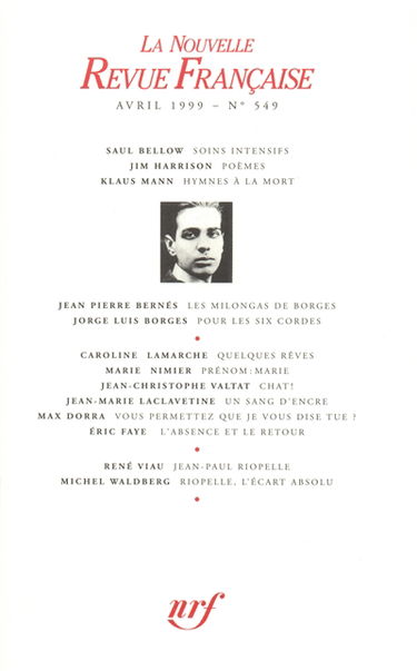 Nouvelle revue française, n° 549